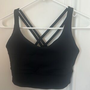 Black Lululemon Cross-Back sports bra